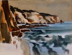 Original-Aquarell von Milford Zornes – von Dana Point