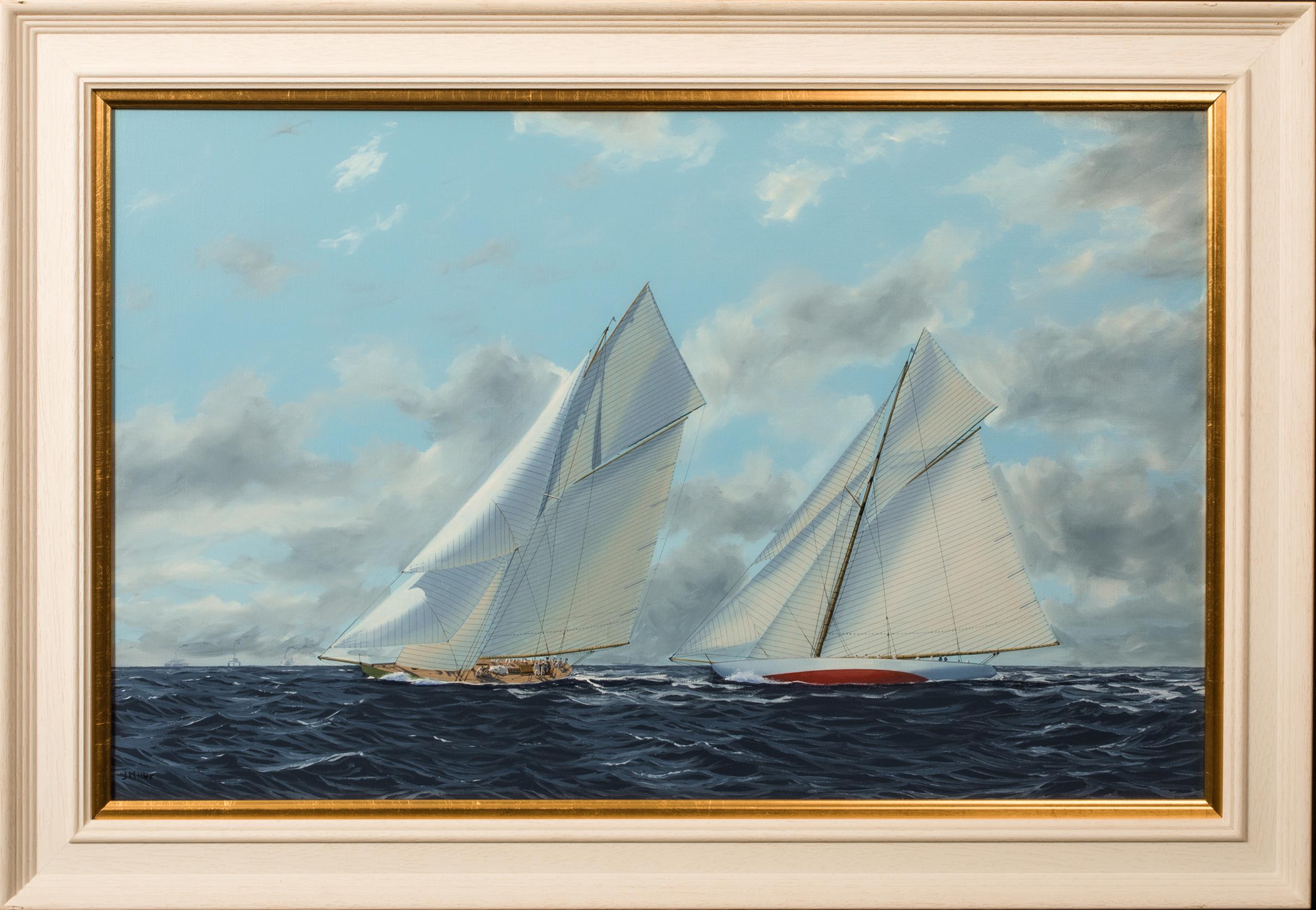 James Miller Portrait Painting - Shamrock IV & Resolute in the America's Cup 1920, 20th Century
