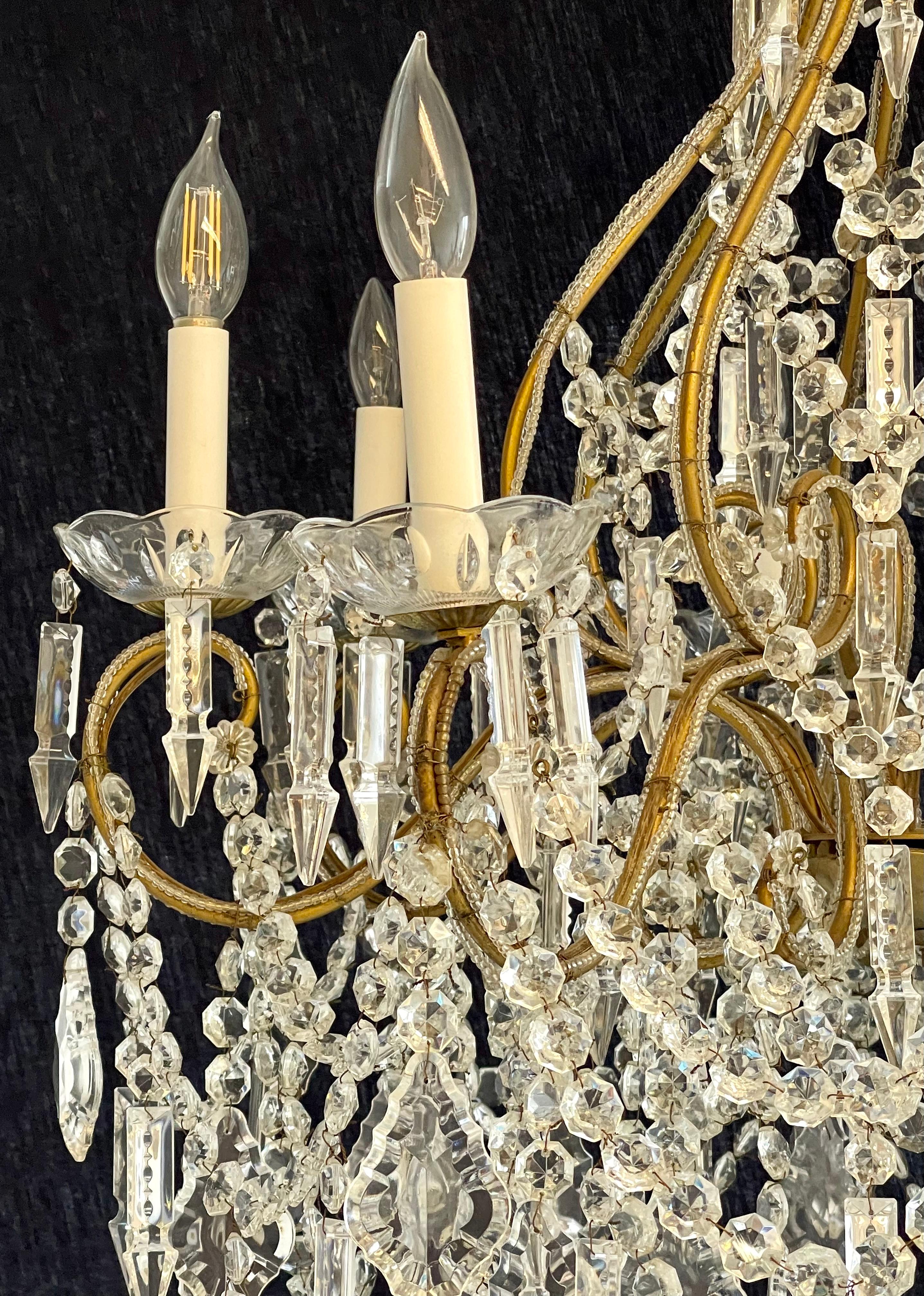 Late Victorian James Moder Crystal Venetian Style Chandelier.  For Sale