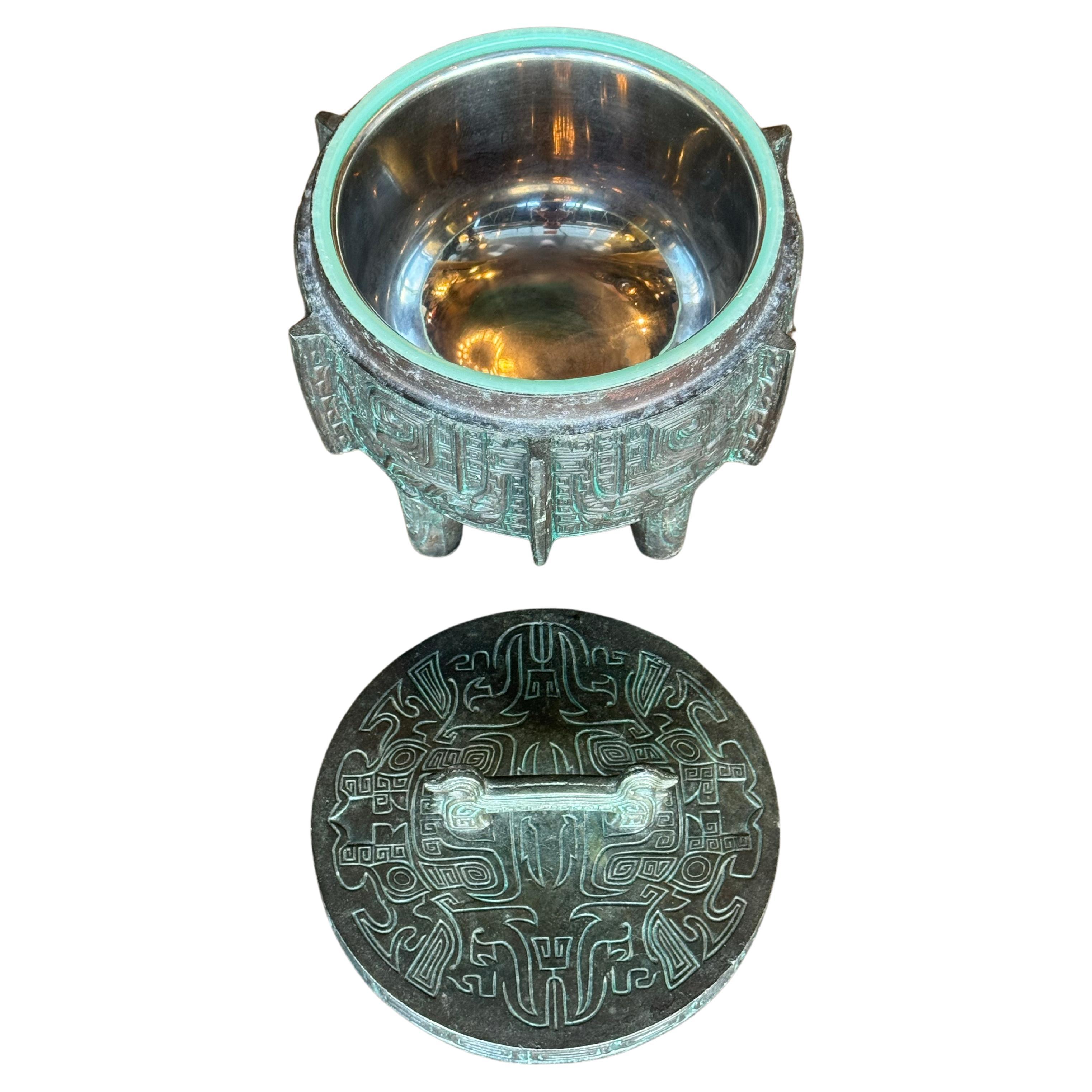 American James Mont Asian Chinese Verdigris Ice Bucket
