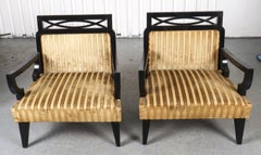James Mont Asian Modern Open Armchairs, Pair