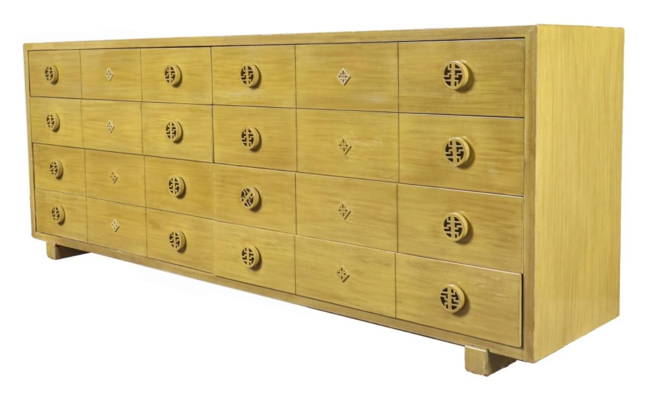 Mid-Century Modern James Mont  Asian Modern Painted Chest of Drawers
