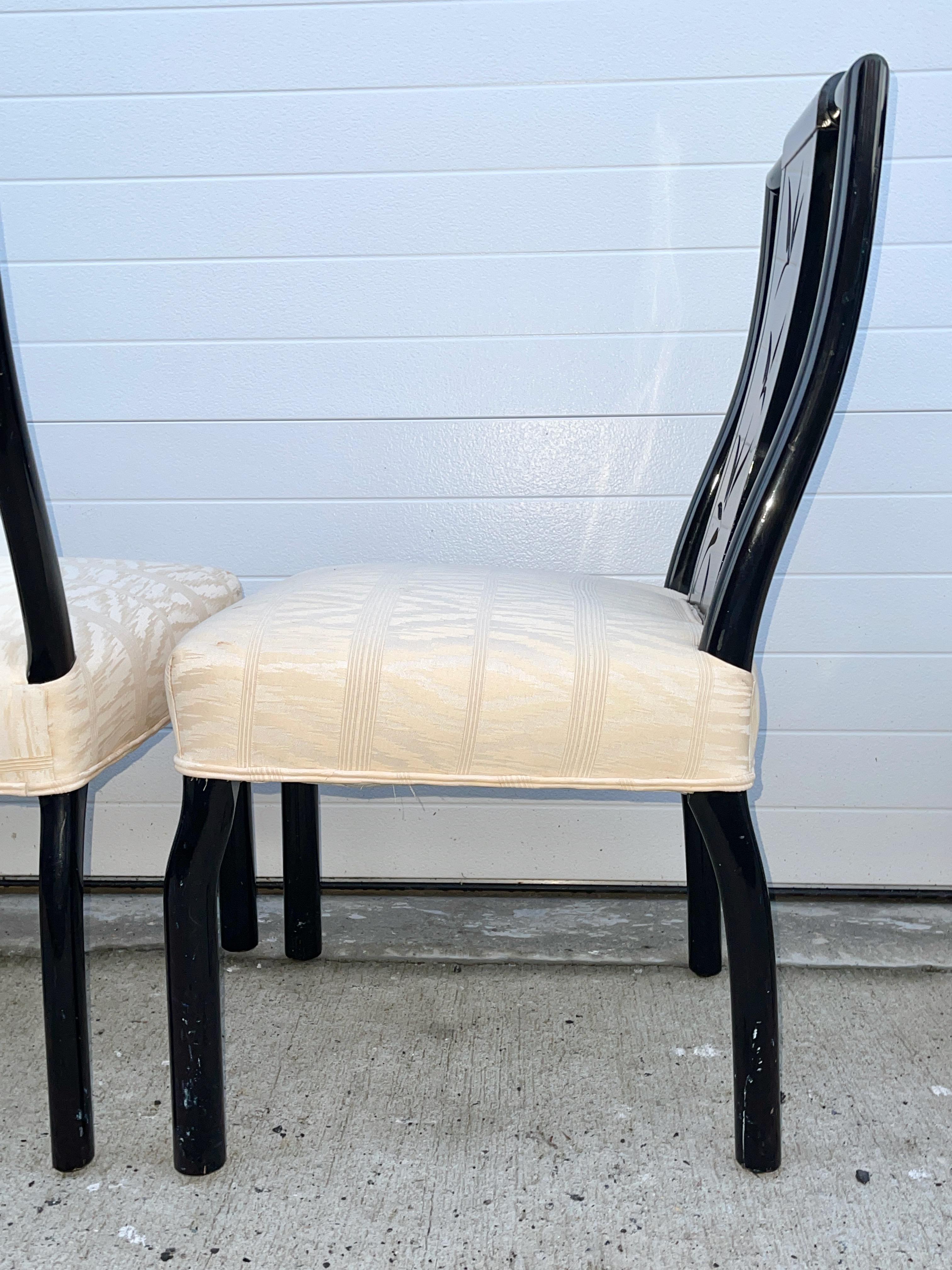 James Mont Black Lacquer Dining Chairs - Set of 6 For Sale 6