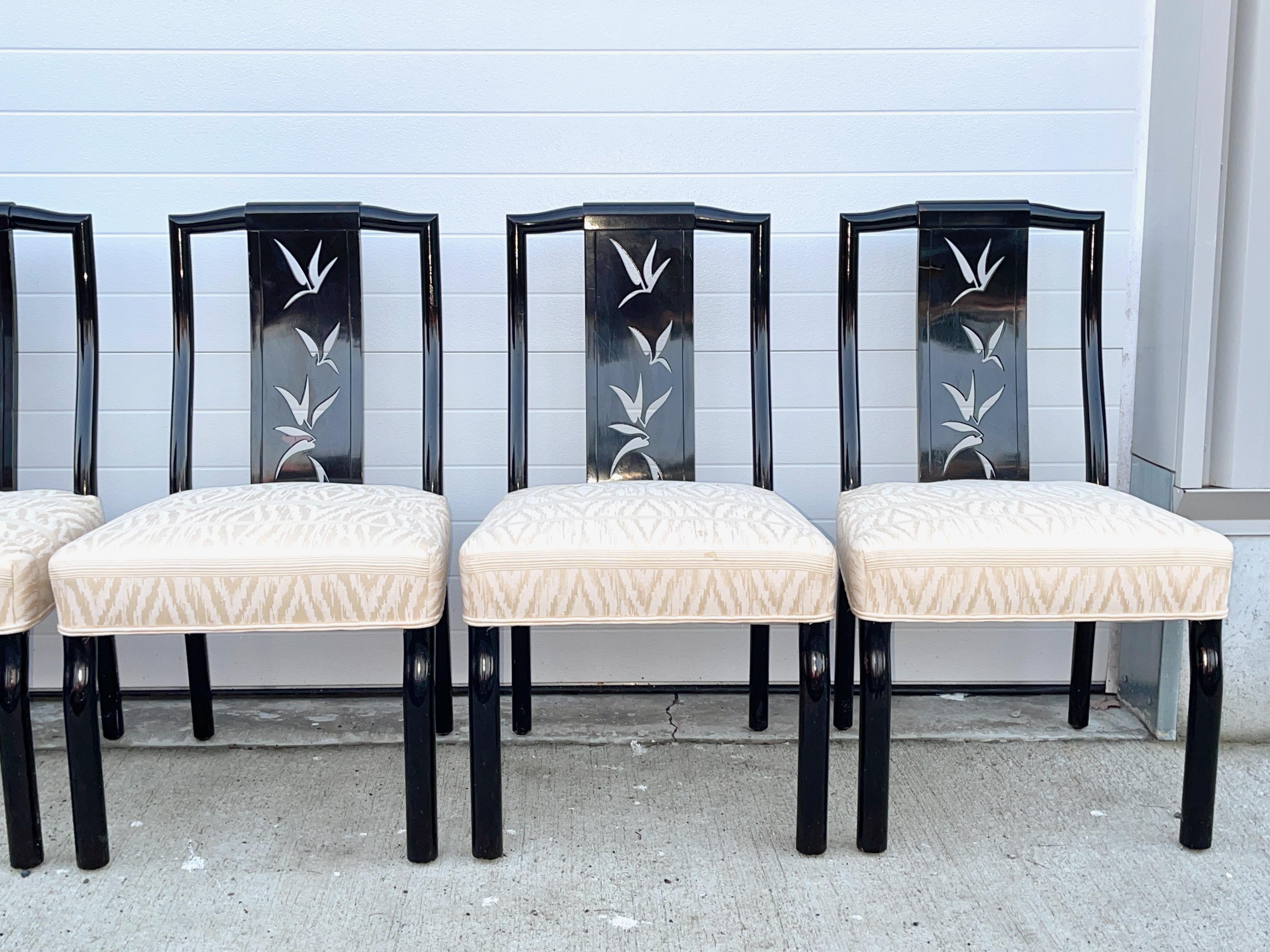 James Mont Black Lacquer Dining Chairs - Set of 6 For Sale 9
