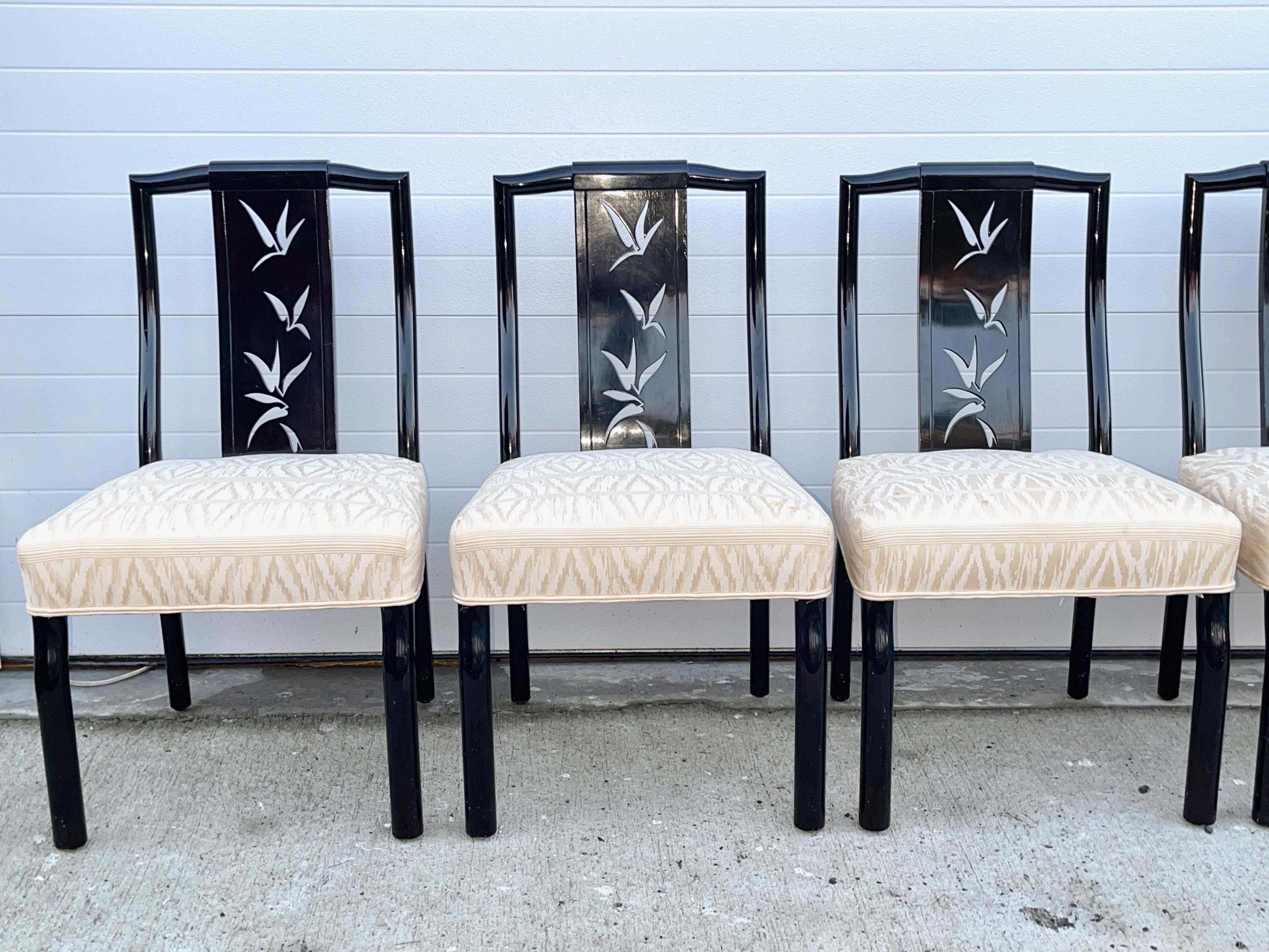 James Mont Black Lacquer Dining Chairs - Set of 6 For Sale 10