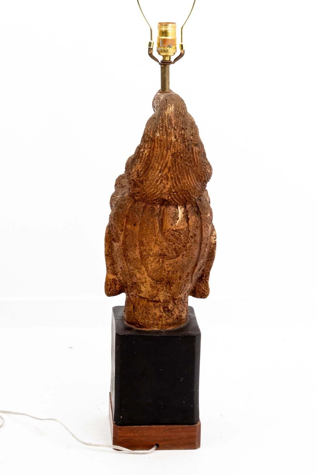 James Mont Buddha Head Lamp In Good Condition For Sale In Stamford, CT