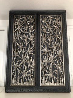 James Mont Carved Bamboo Wall Cabinet. ( 2 Available )