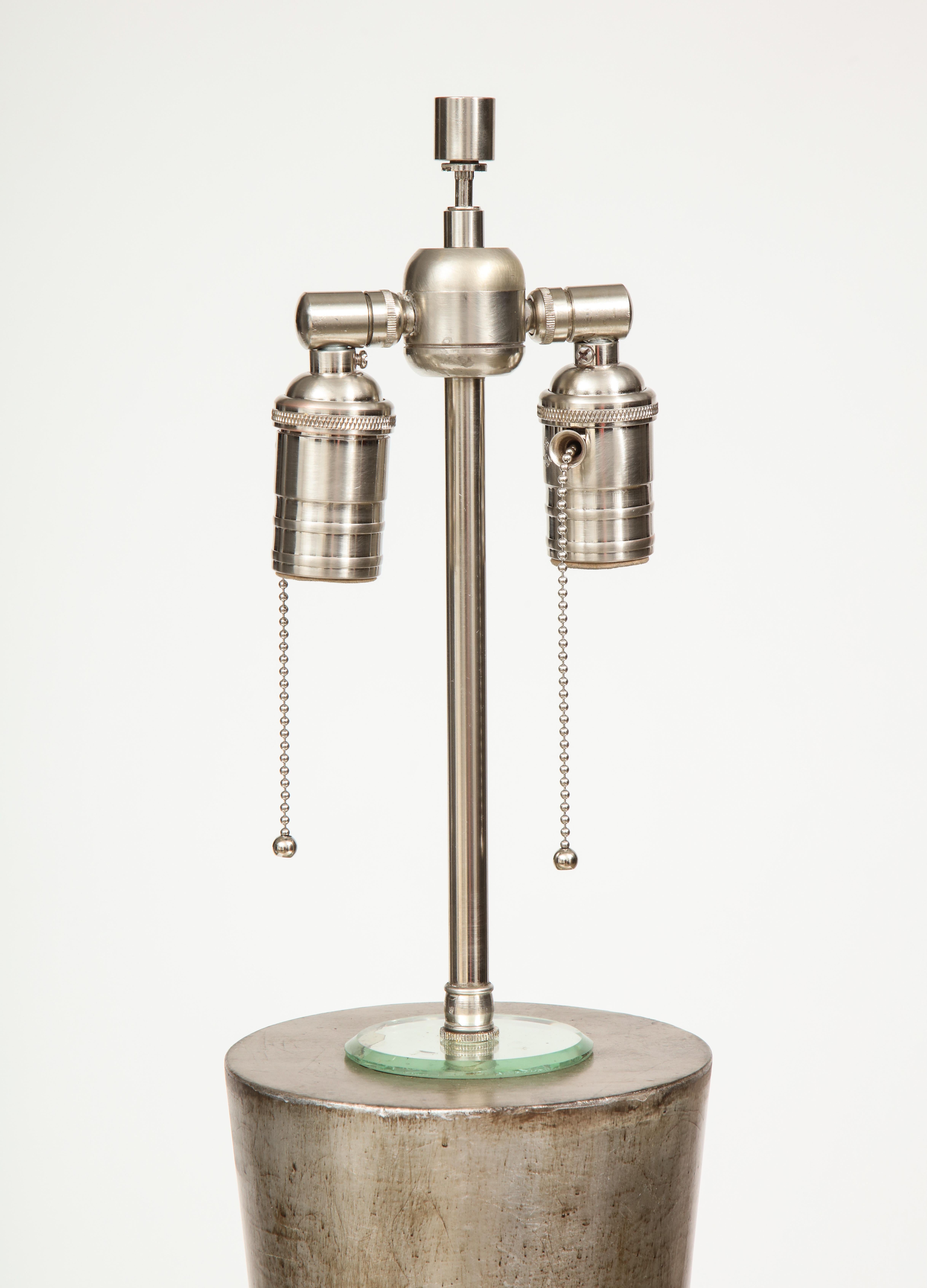 James Mont Carved, Silvered Column Lamp For Sale 2