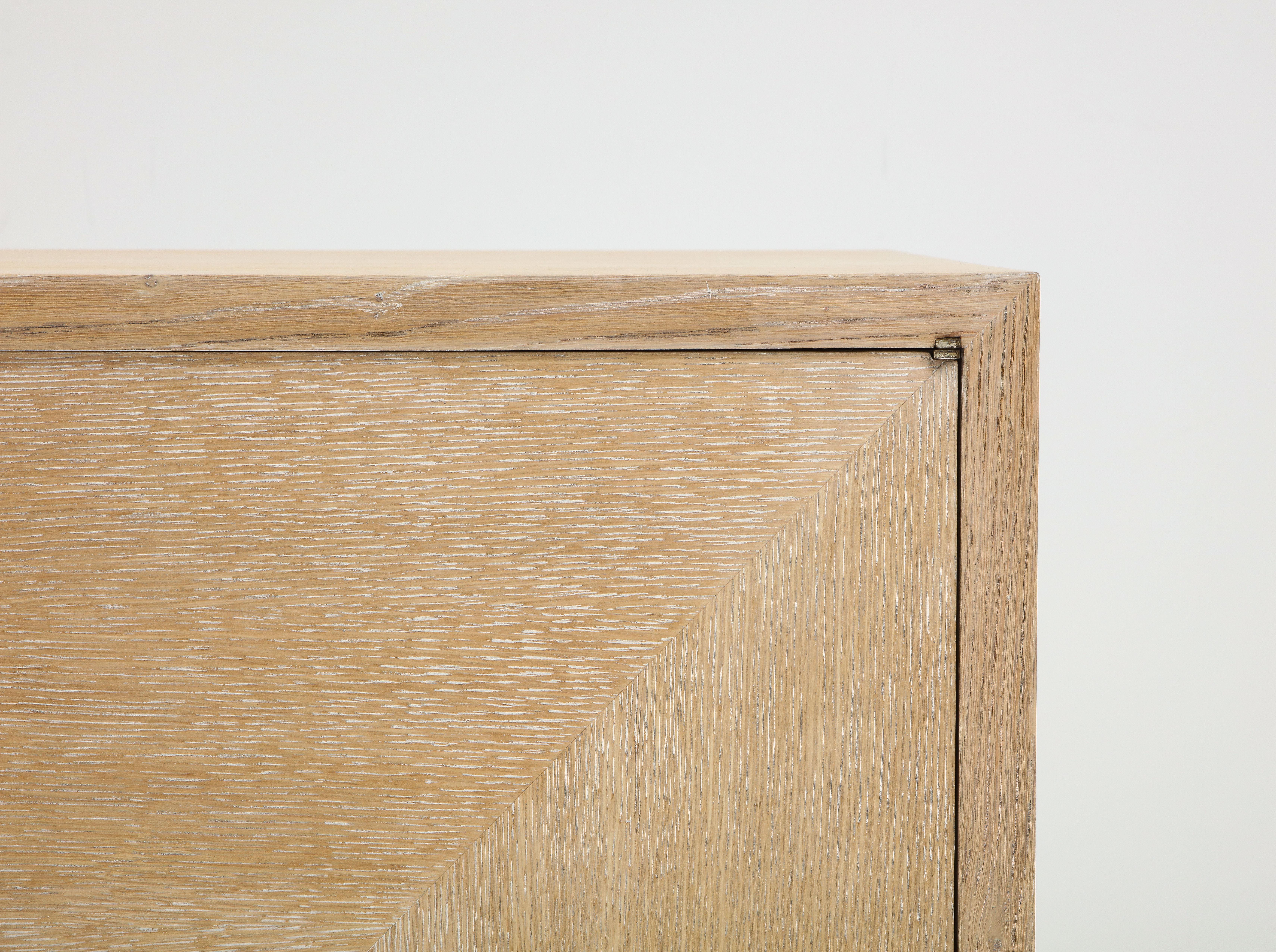 Mid-20th Century James Mont Cerused Oak Cabinet
