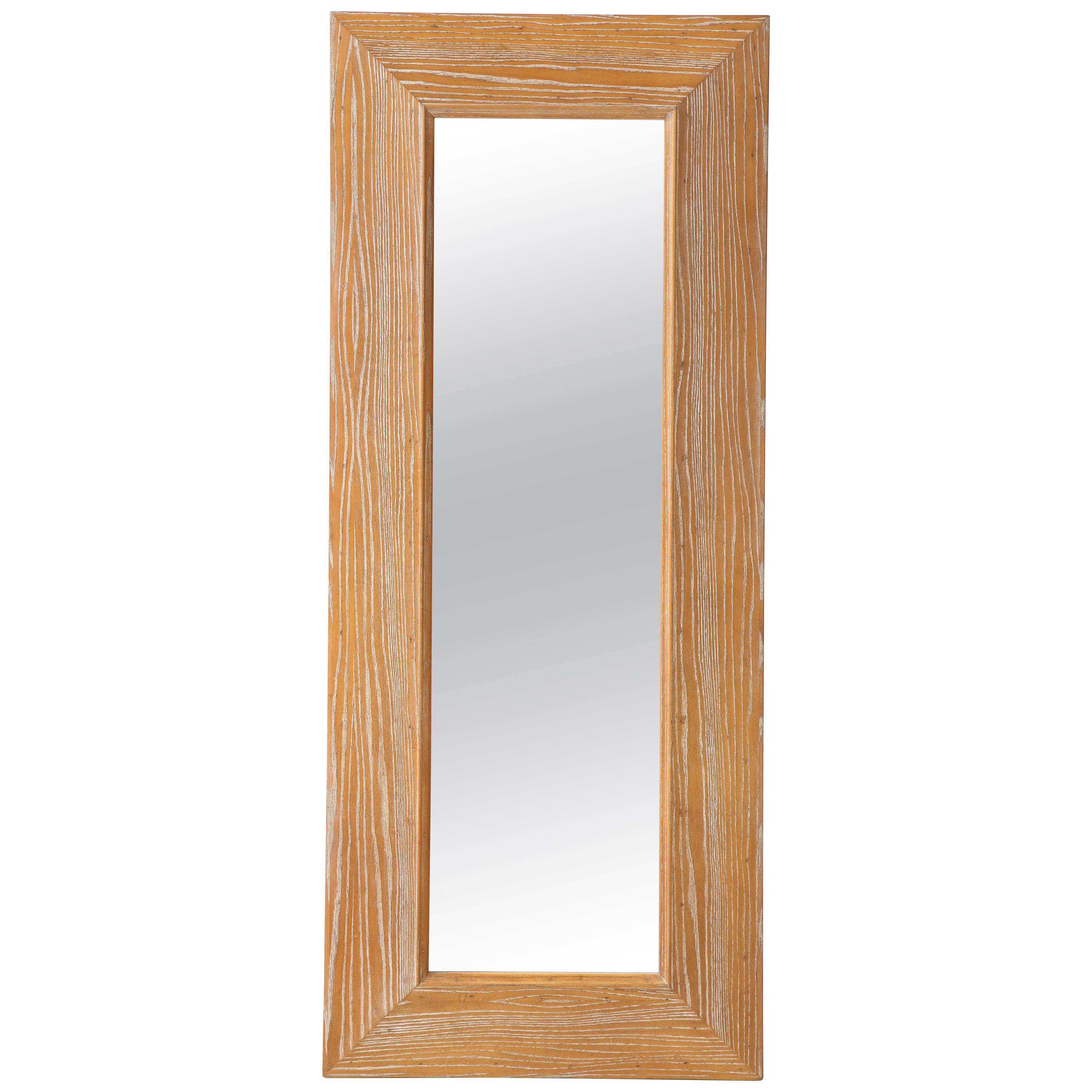 James Mont Cerused Oak Mirror For Sale