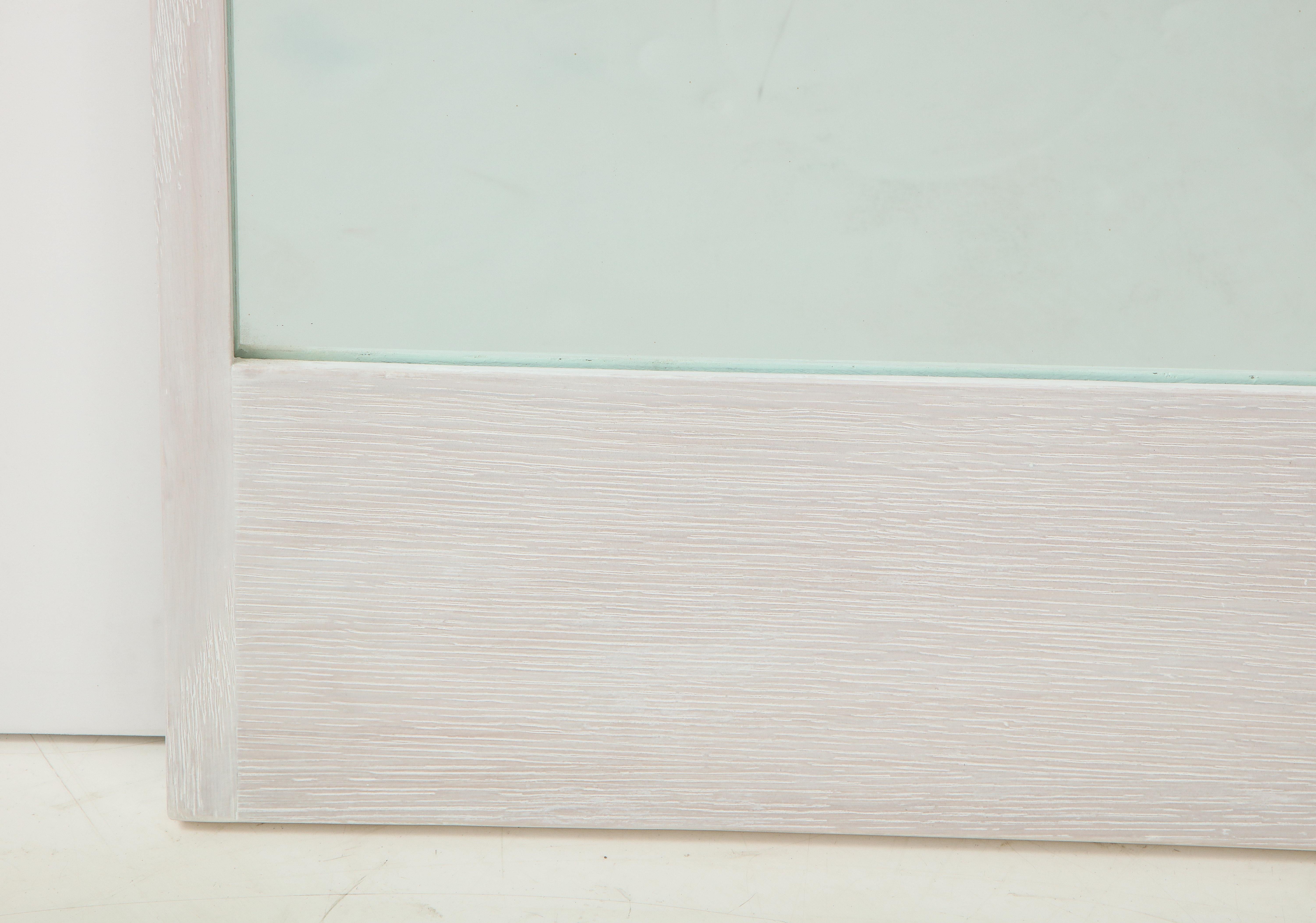Bleached James Mont Cerused Oak, Silvered Bamboo Mirror, 2 of 2 For Sale