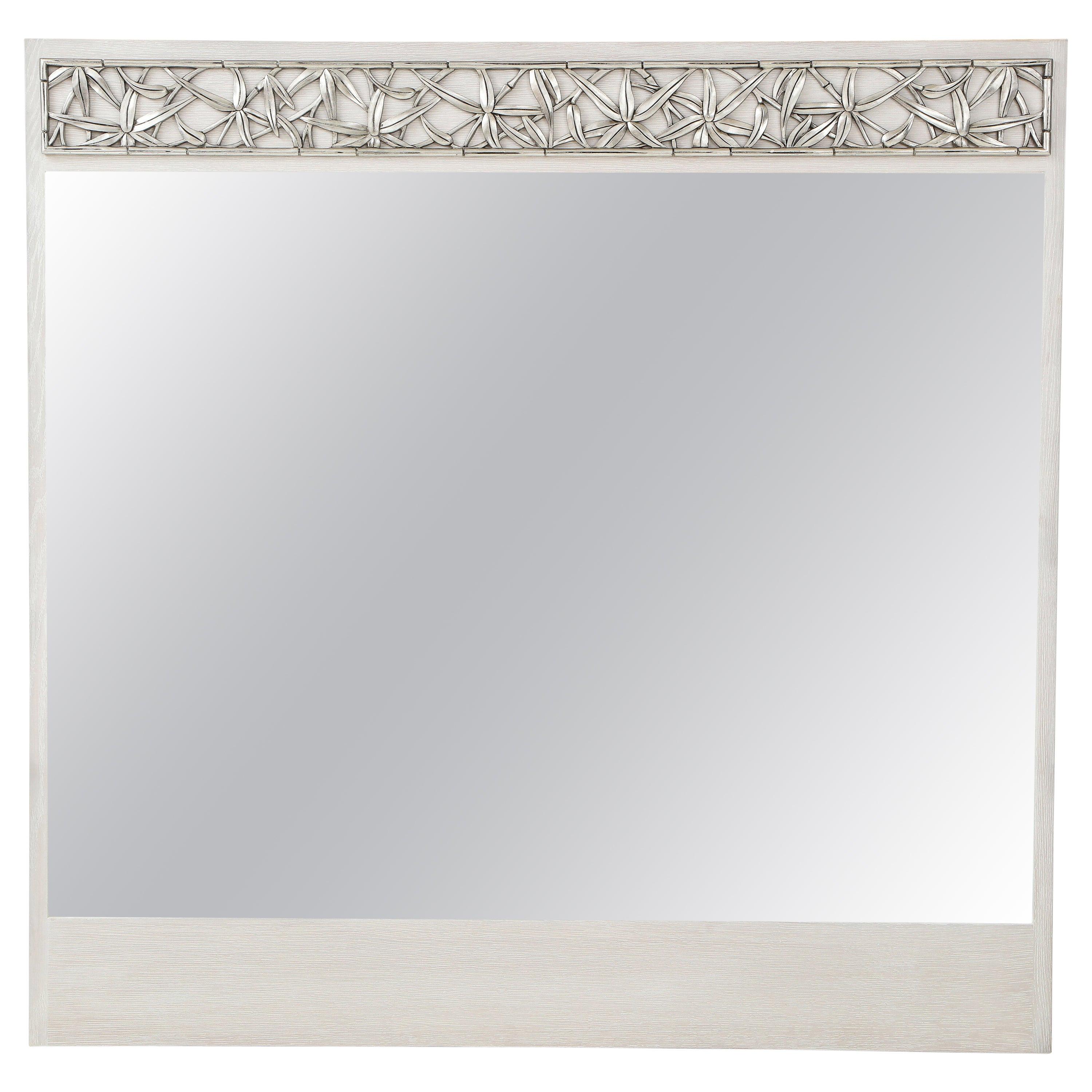 James Mont Cerused Oak, Silvered Bamboo Mirror, 2 of 2