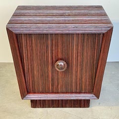 James Mont Design, Signed, Pencil Reed Trapezoidal Cabinet