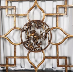 James Mont Designs Asiatisches vergoldetes Holzpaneel