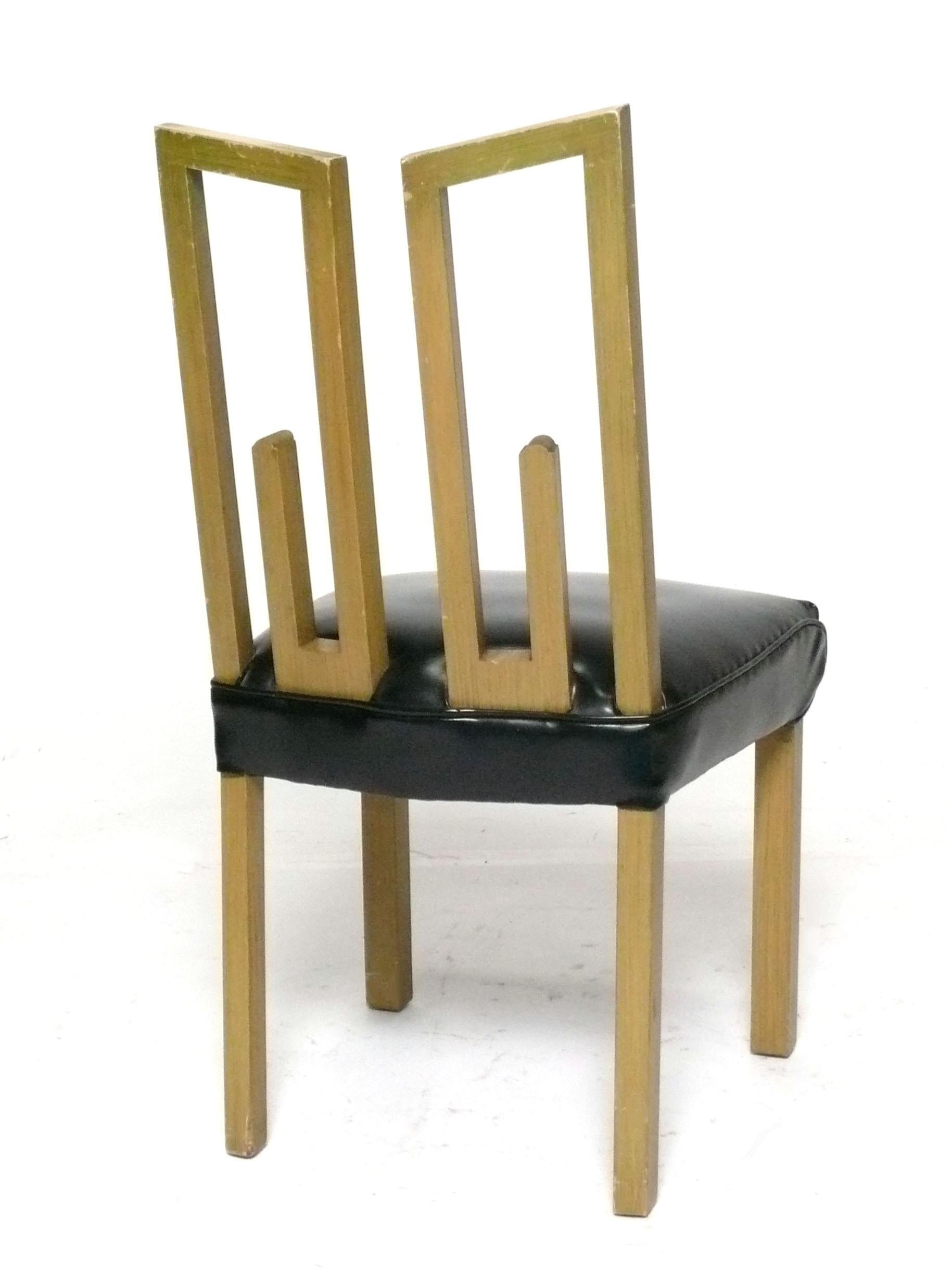 James Mont Dining Chairs Set Four Refinished Reupholstered Mid