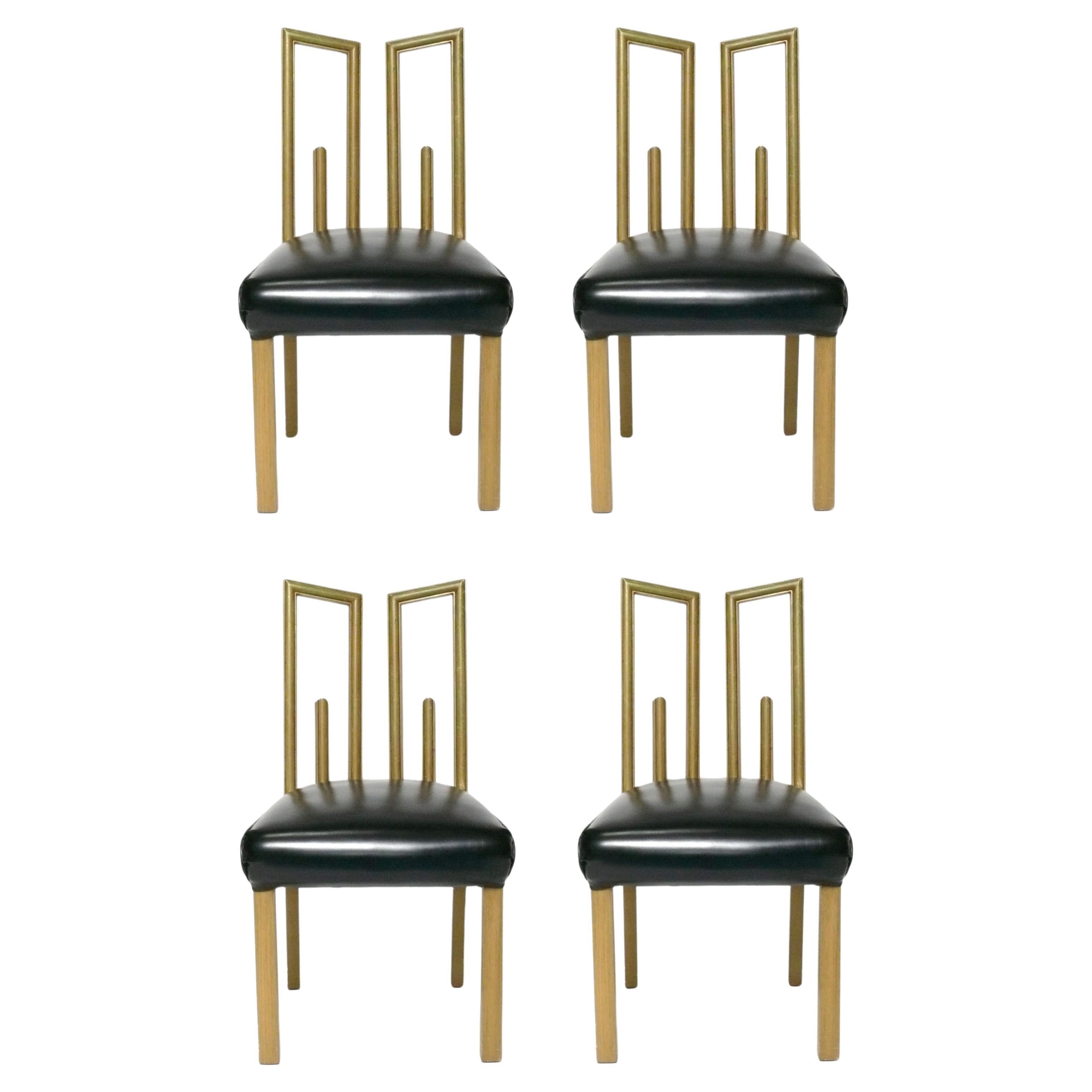 ダイニングチェア Mid Century Modern chairs by James Mont James Mont Dining Chairs Set Four Refinished Reupholstered Mid