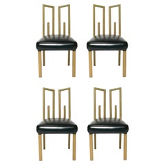 James Mont Chairs Dining Set Four Refinished Reupholstered Mid Century Art Deco