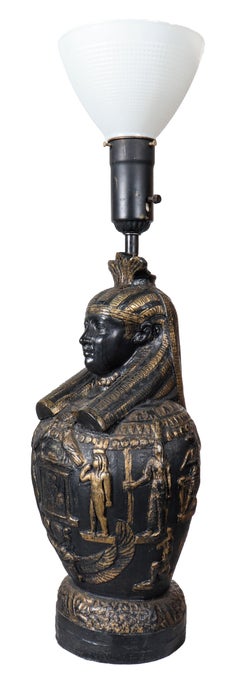 James Mont Egyptian Canopic Jar Table Lamp