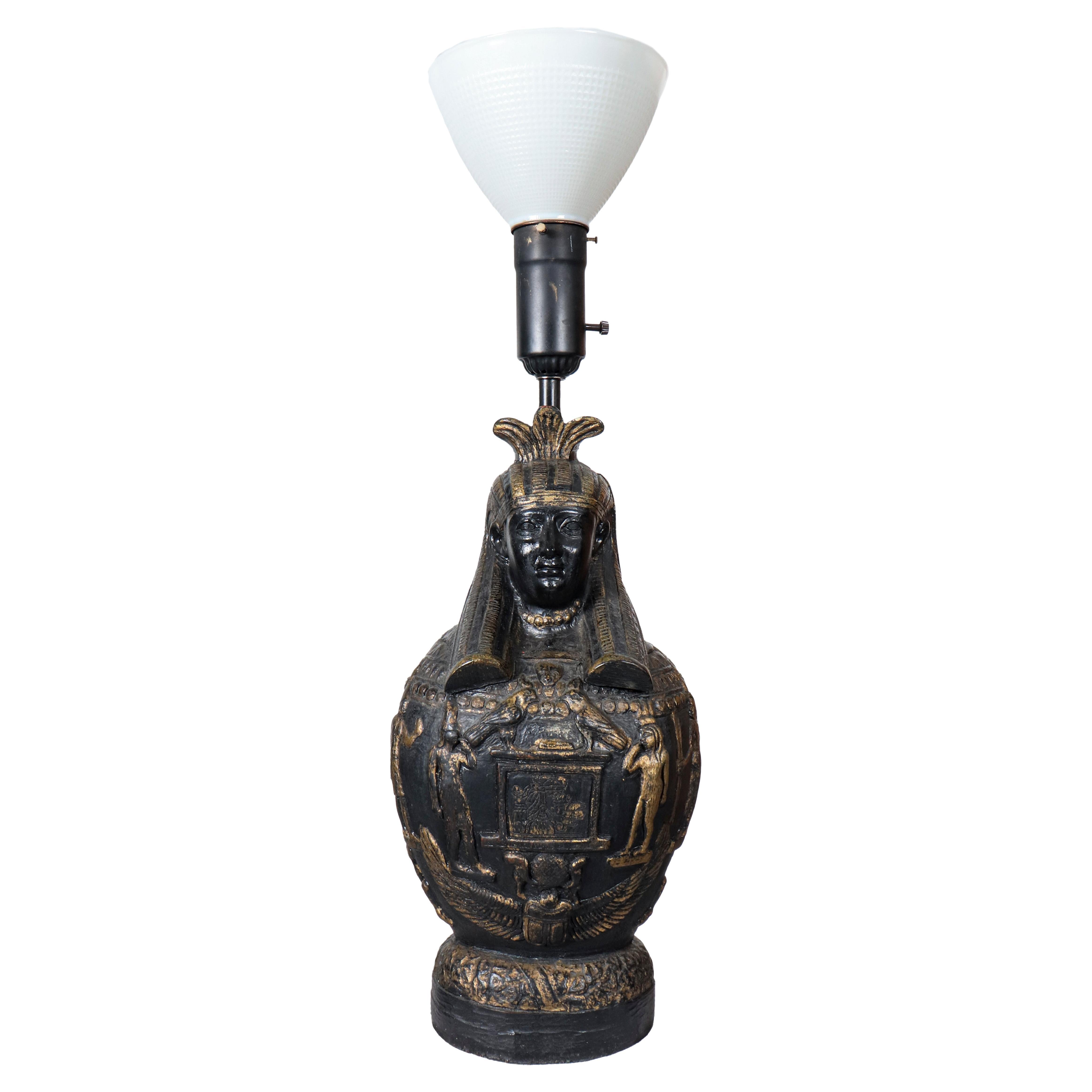 James Mont Egyptian Canopic Jar Table Lamp For Sale
