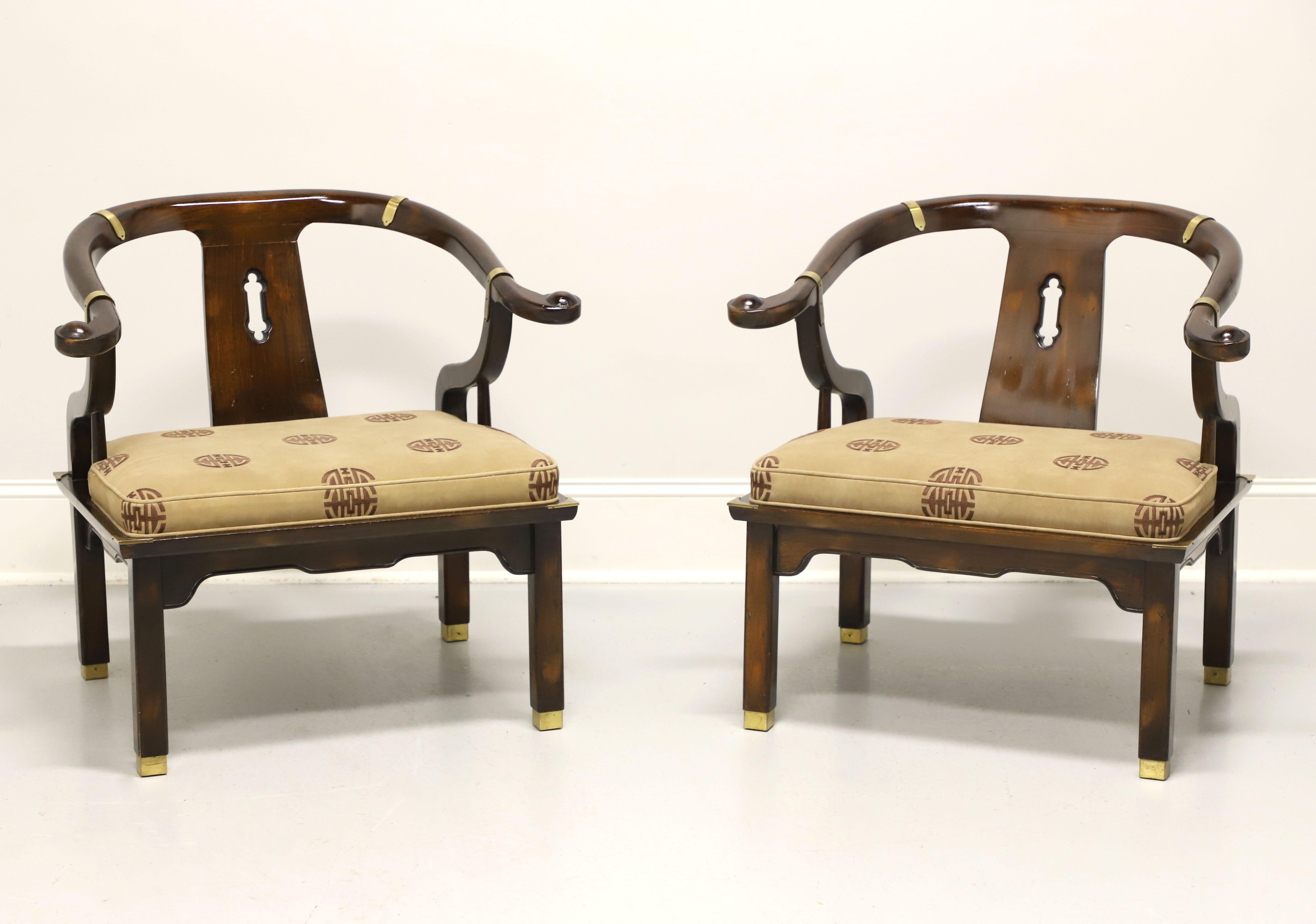 JAMES MONT for CENTURY Asian Ming Style Horseshoe Armchairs - Pair For Sale 6