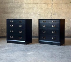 James Mont for Widdicomb Black Chests of Drawers, a Pair