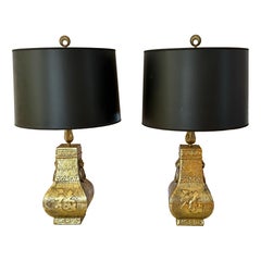 James Mont Hollywood Regency Brass lamps