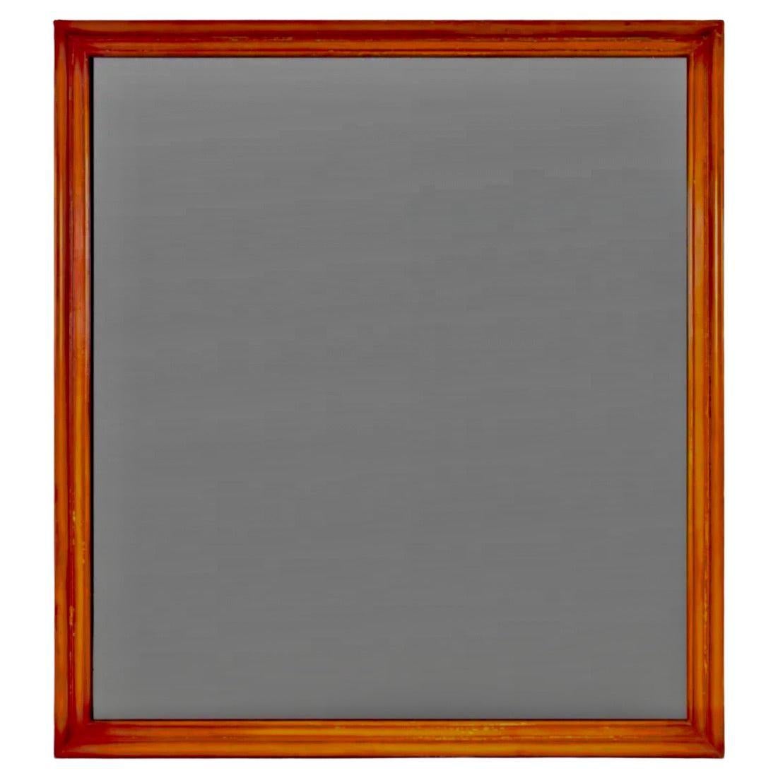 James Mont Huge Black Mirror in Cinnabar Lacquered Frame For Sale