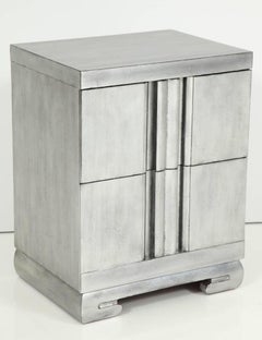 James Mont Influenced Silver Leaf Nightstands