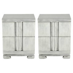 Tables de nuit en feuilles d'argent influencées par James Mont