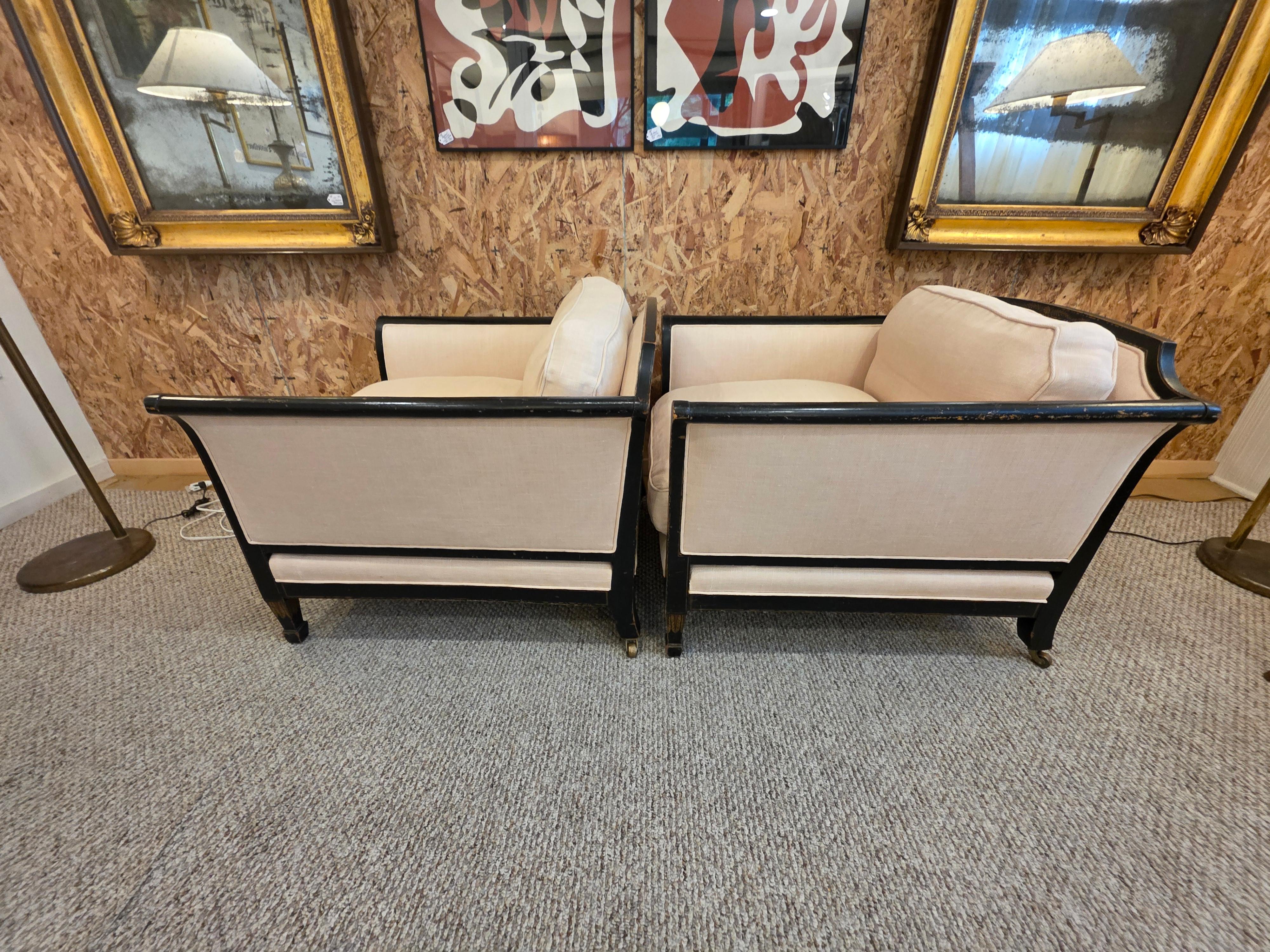 James Mont Inspired Chinese Art Deco Lounge Chairs For Sale 3