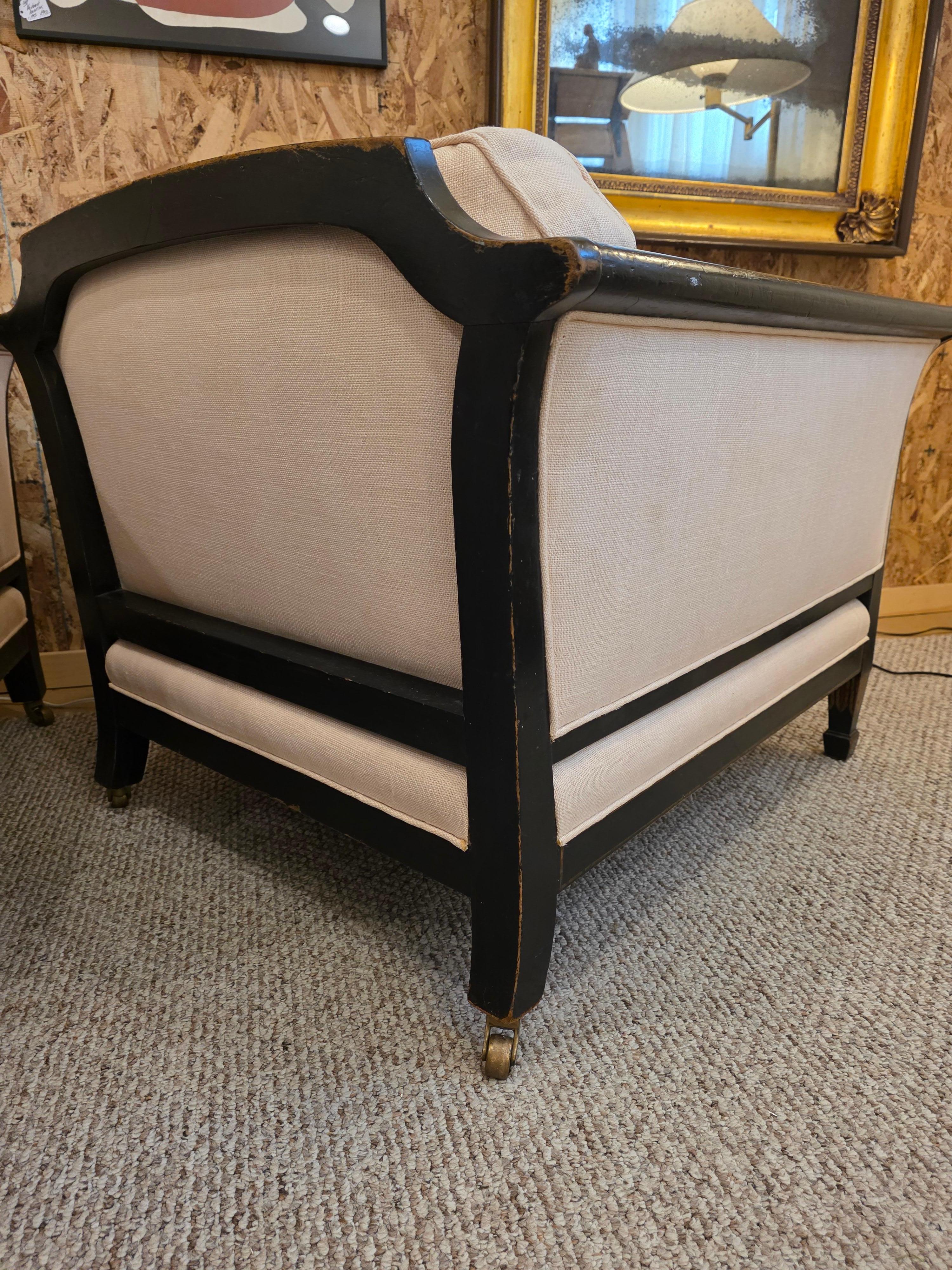 James Mont Inspired Chinese Art Deco Lounge Chairs For Sale 1
