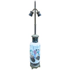 James Mont Inspired Chinese Art Pottery Table Lamp