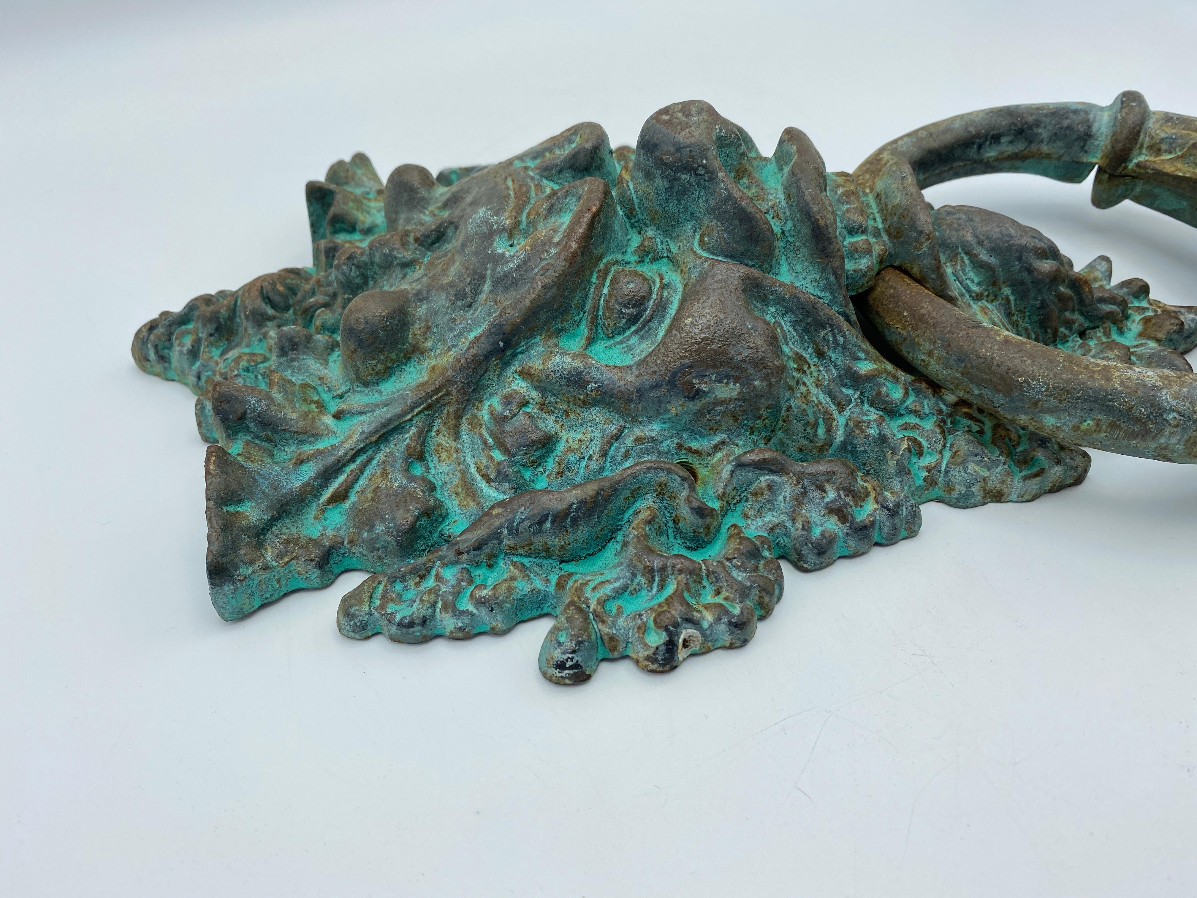 20th Century James Mont Iron Bacchus Substantial Oversized Door Knocker, 1960s For Sale