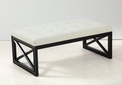 James Mont Lattice Frame Upholstered Bench