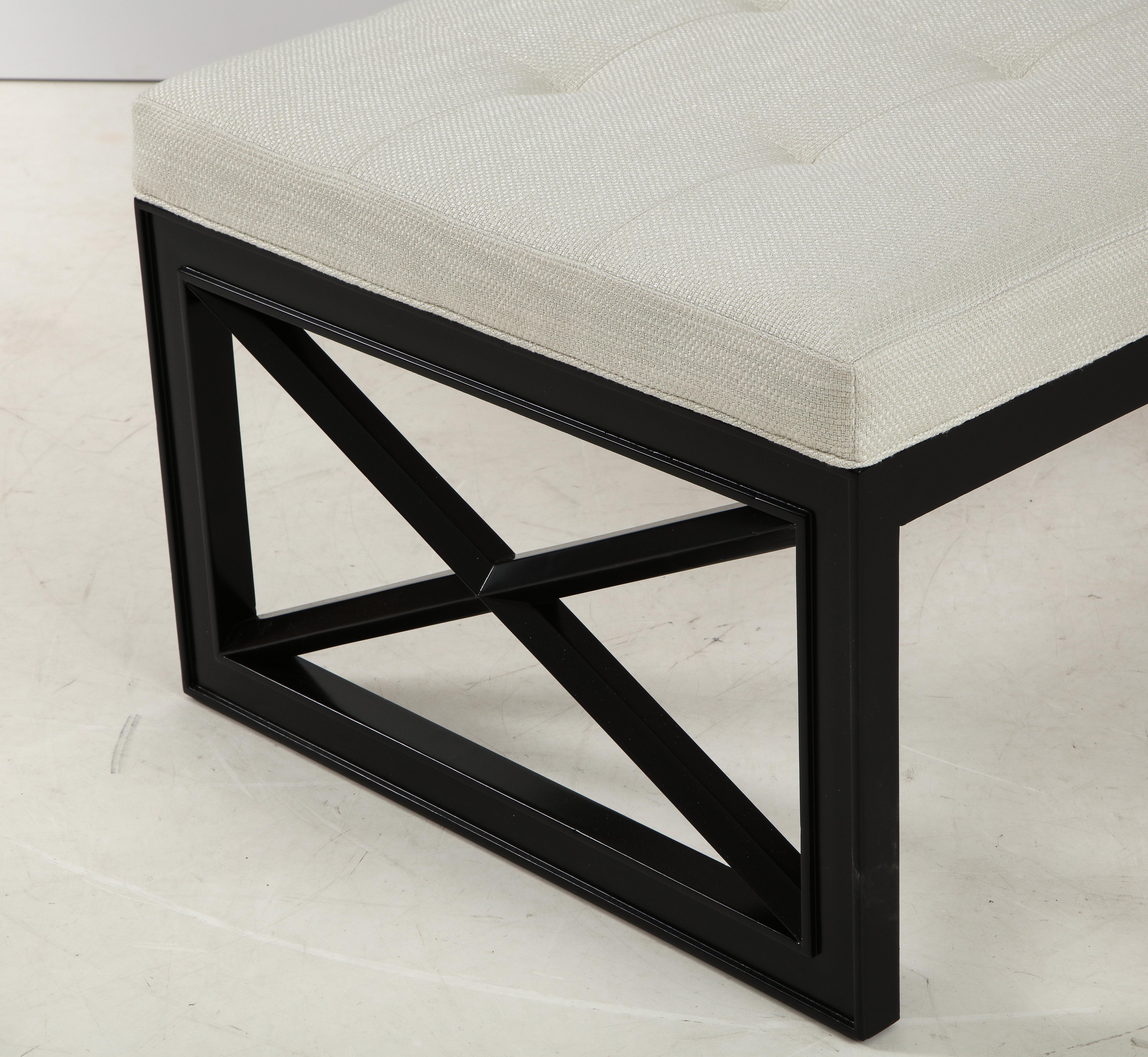American James Mont Lattice Frame Upholstered Bench For Sale