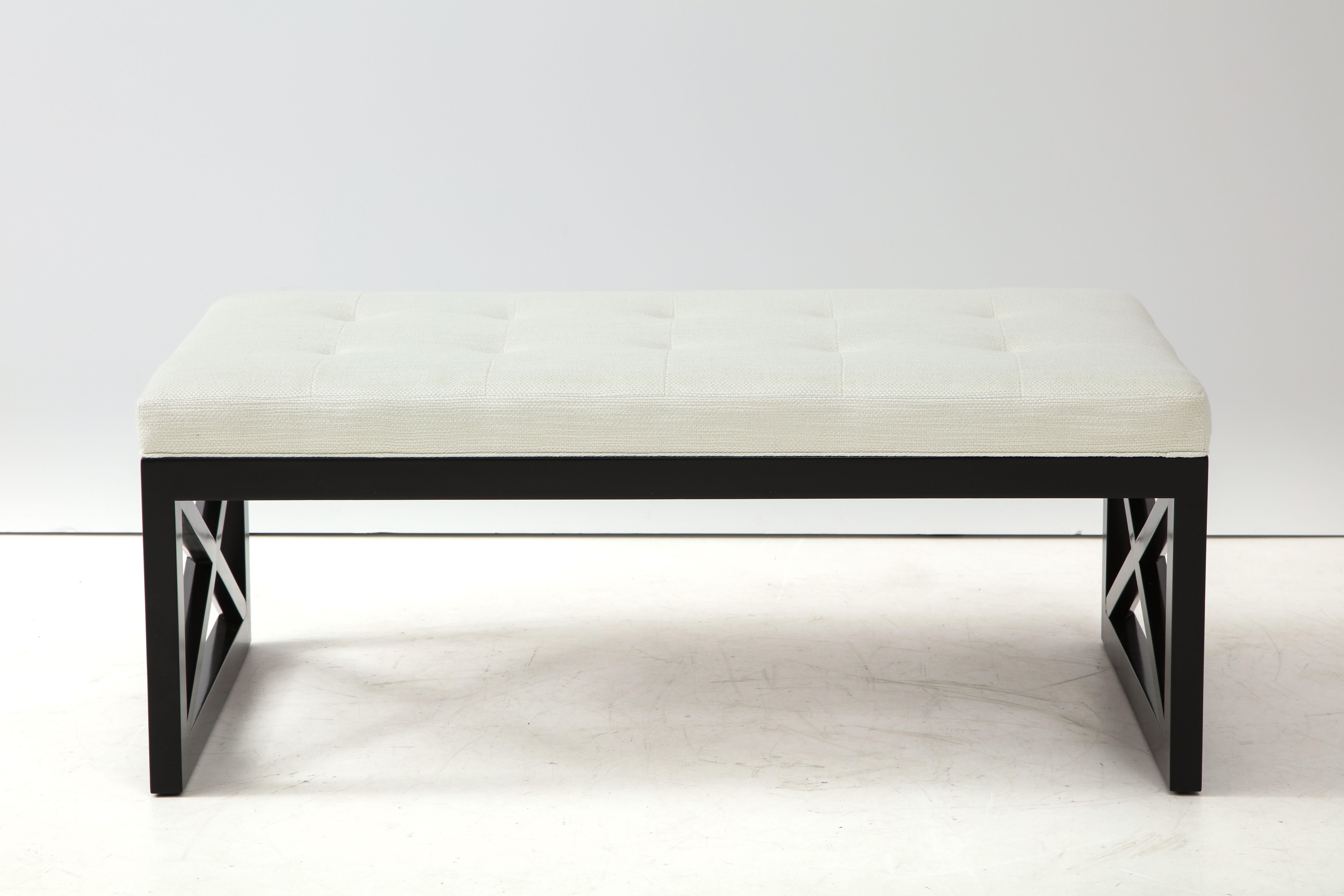 Mid-20th Century James Mont Lattice Frame Upholstered Bench For Sale