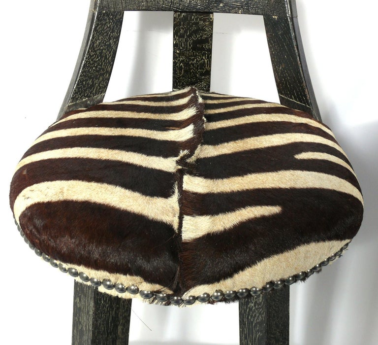 James Mont Limed Oak and Zebra Hide Bar Stools at 1stDibs zebra bar