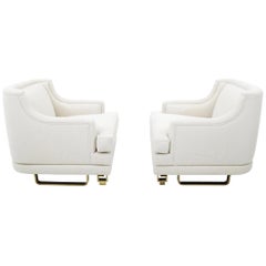 James Mont Lounge Chairs on Brass Bases