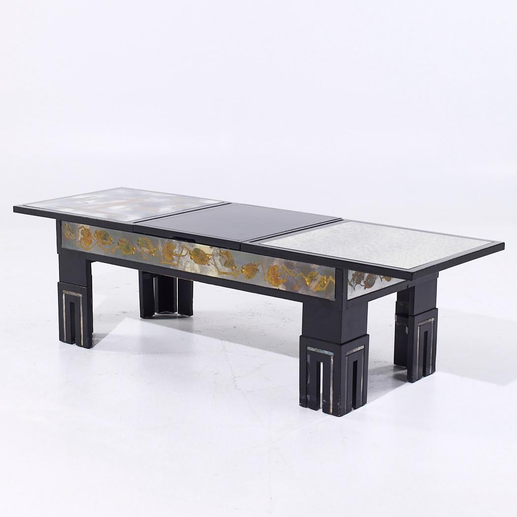 James Mont Mid Century Couchtisch aus gesprenkeltem Glas (Moderne der Mitte des Jahrhunderts) im Angebot