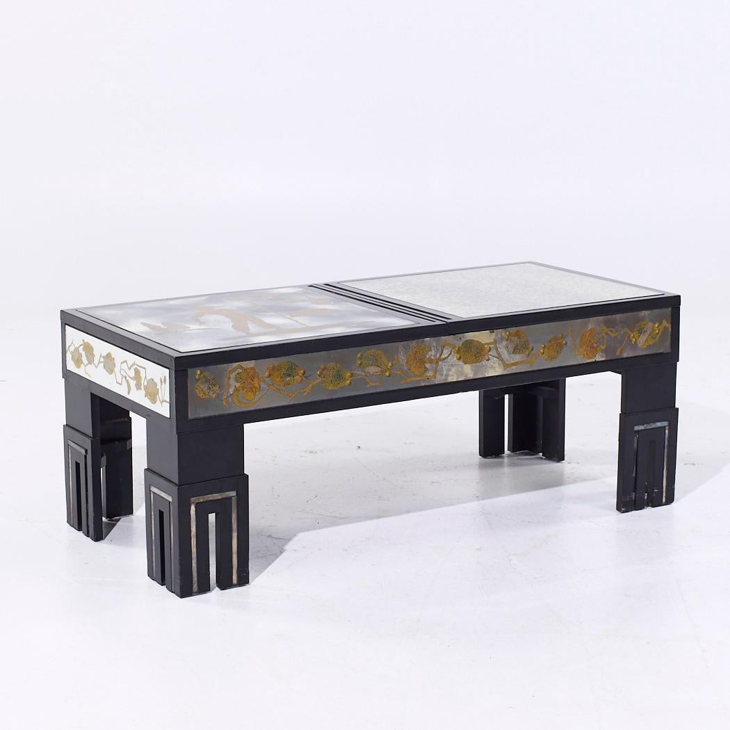 James Mont Mid Century Couchtisch aus gesprenkeltem Glas (amerikanisch) im Angebot