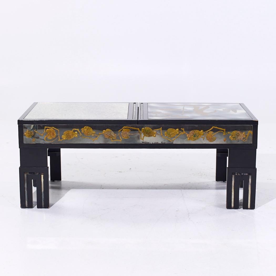 James Mont Mid Century Couchtisch aus gesprenkeltem Glas im Angebot 1