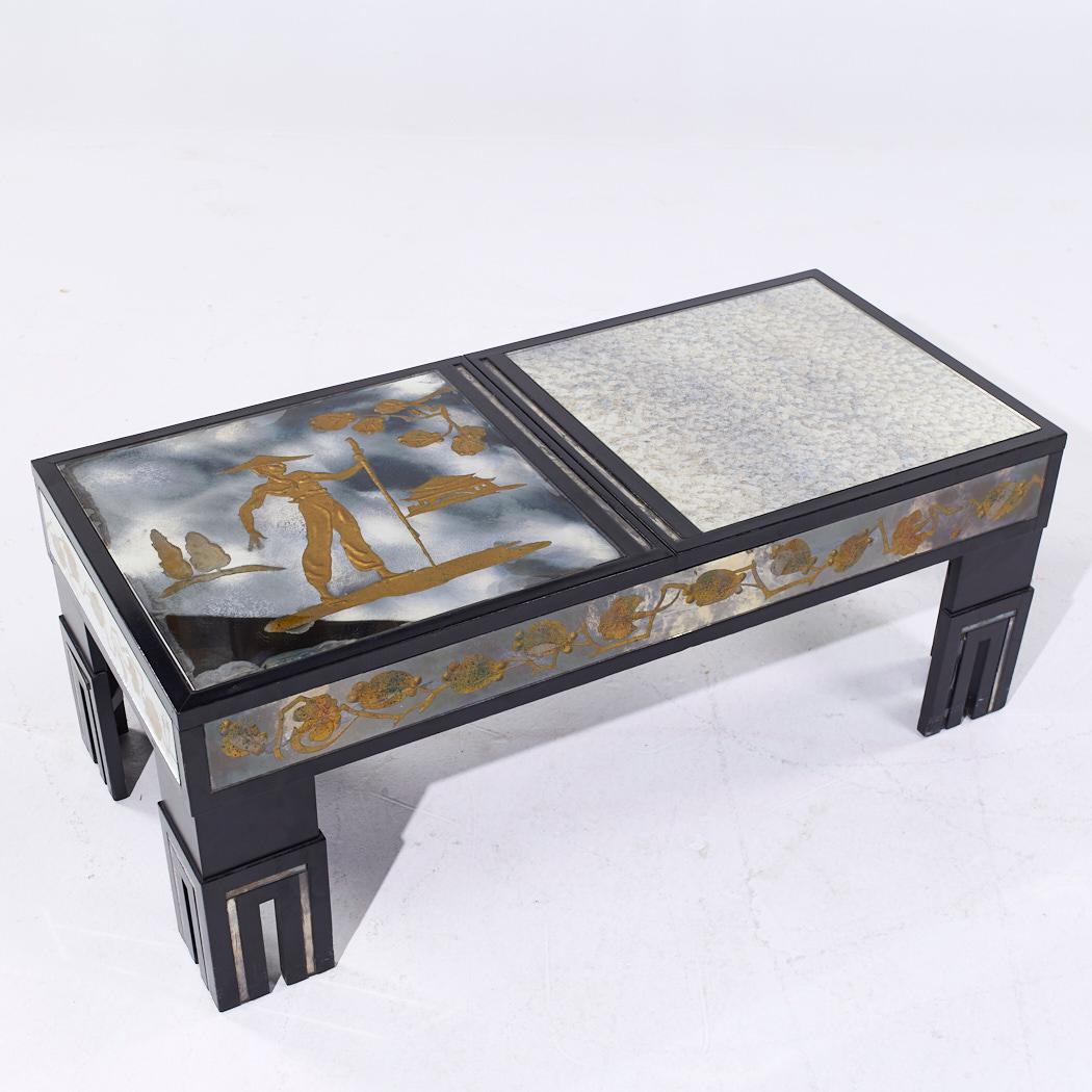 James Mont Mid Century Couchtisch aus gesprenkeltem Glas im Angebot 2