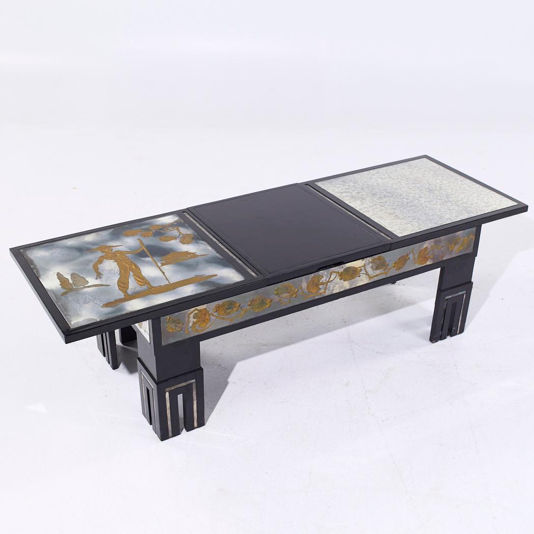 James Mont Mid Century Couchtisch aus gesprenkeltem Glas im Angebot 3