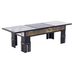 Mesa baja de cristal moteado James Mont Mid Century
