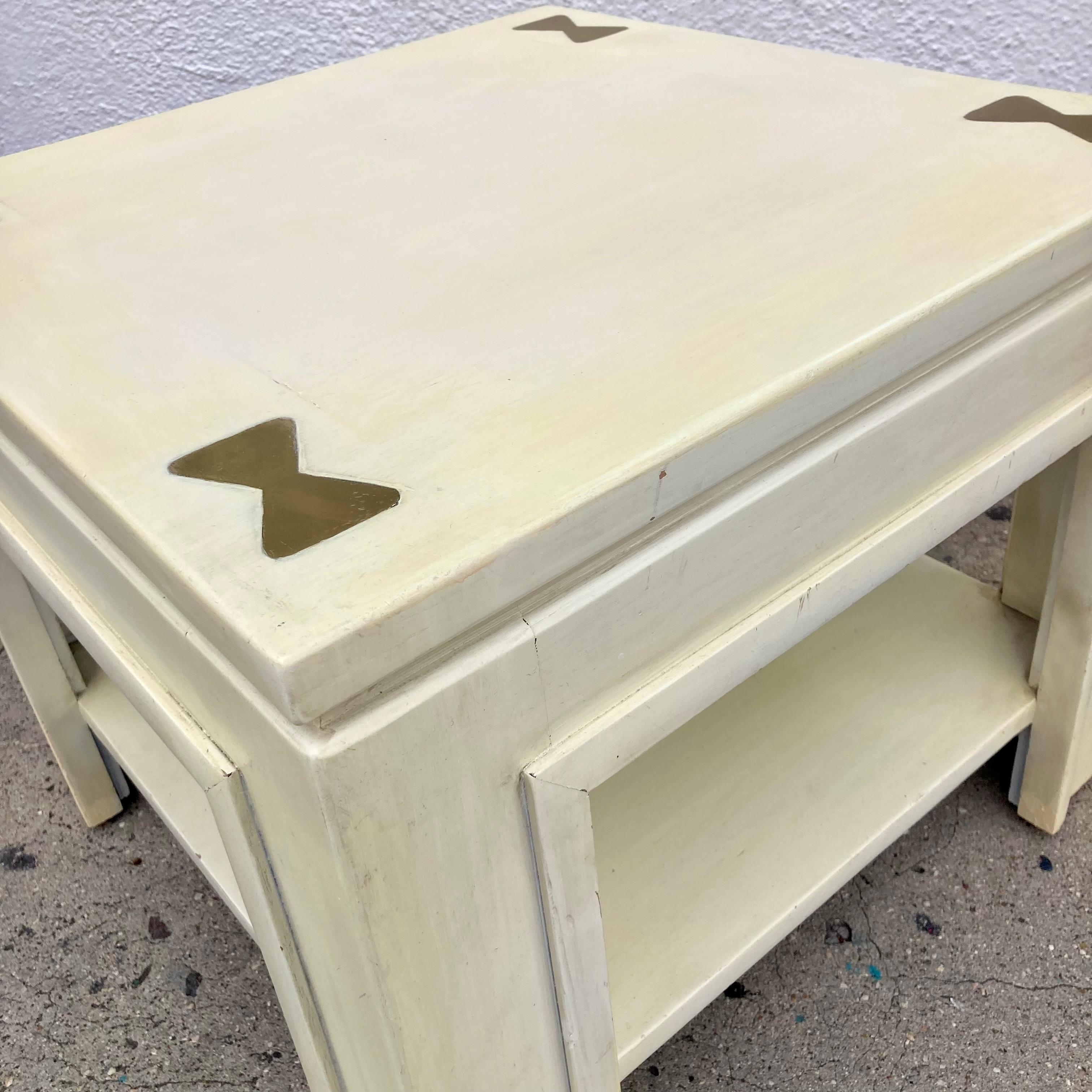 Table de cocktail de style James Mont Ming avec inserts en laiton en vente 4