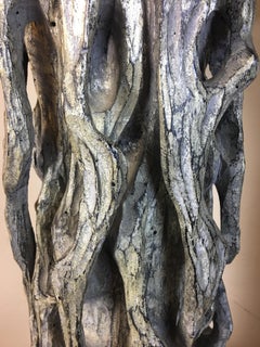 James Mont Monumental Carved Tree Trunk Lamps