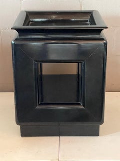 James Mont Occasional Pedestal Table Black Laquer