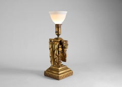 James Mont, Coppia di lampade da tavolo in legno dorato, Stati Uniti, circa 1960