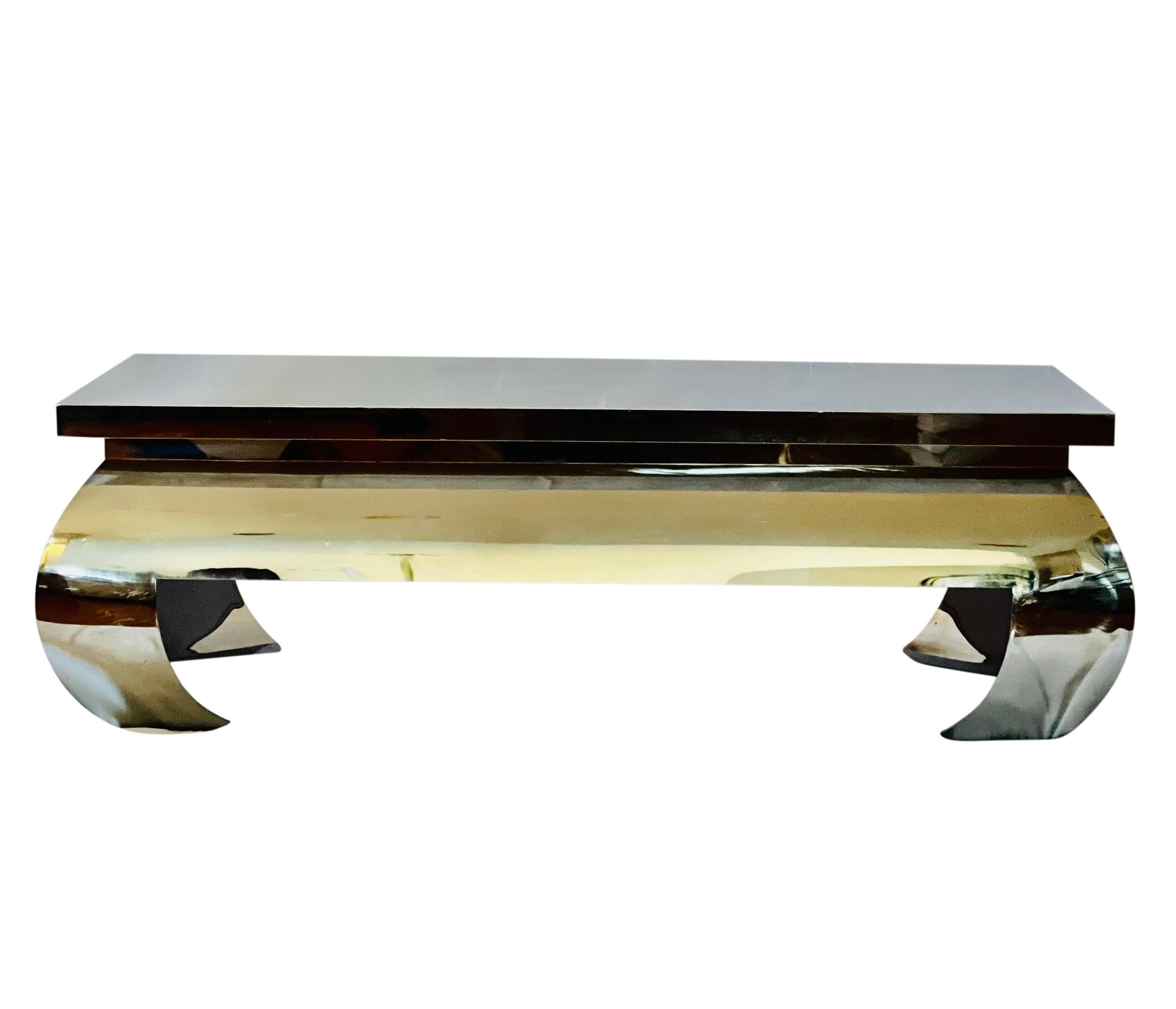 Ming James Mont Polished Stainless Steel Coffee Table