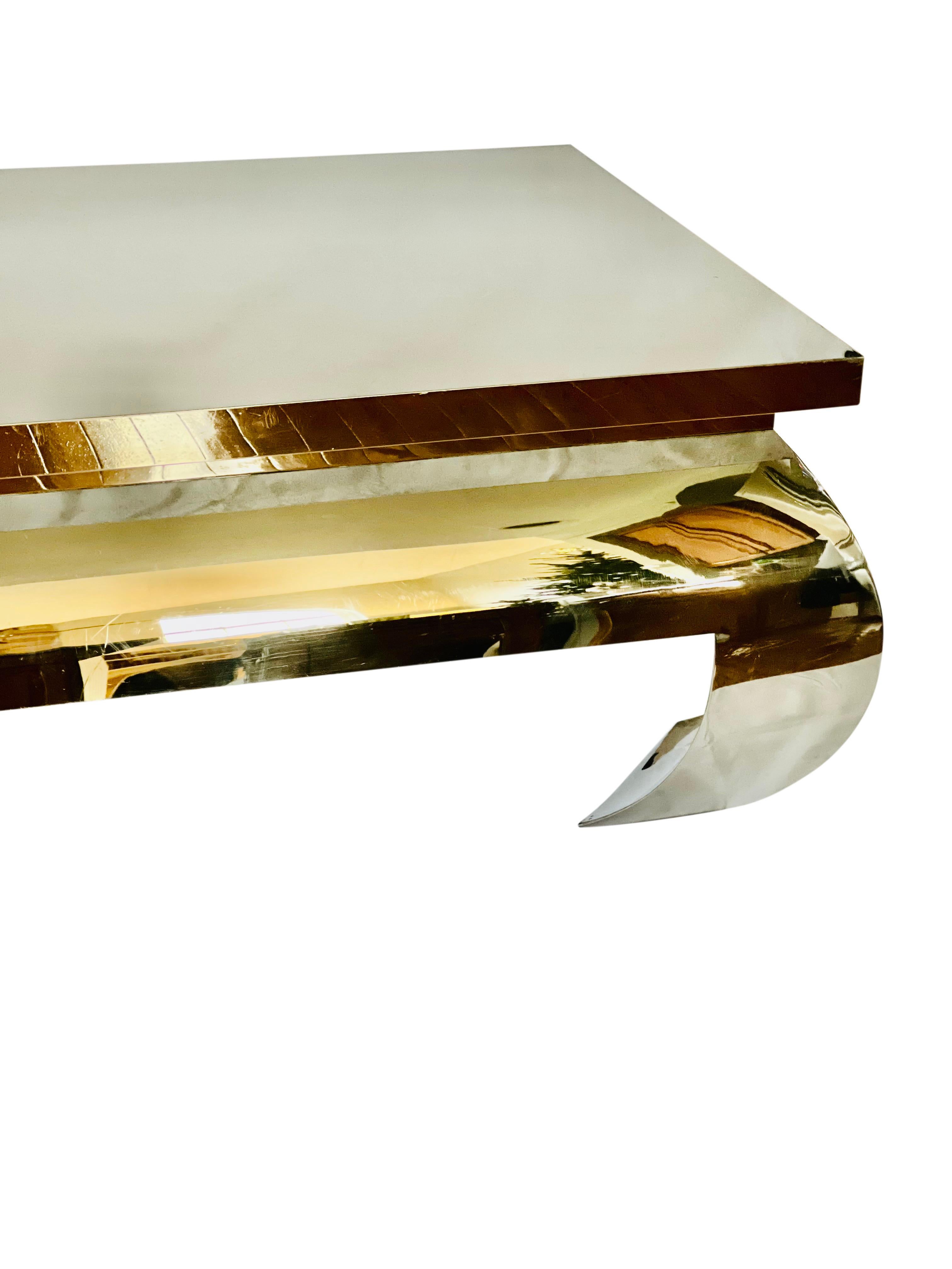 James Mont Polished Stainless Steel Coffee Table 1